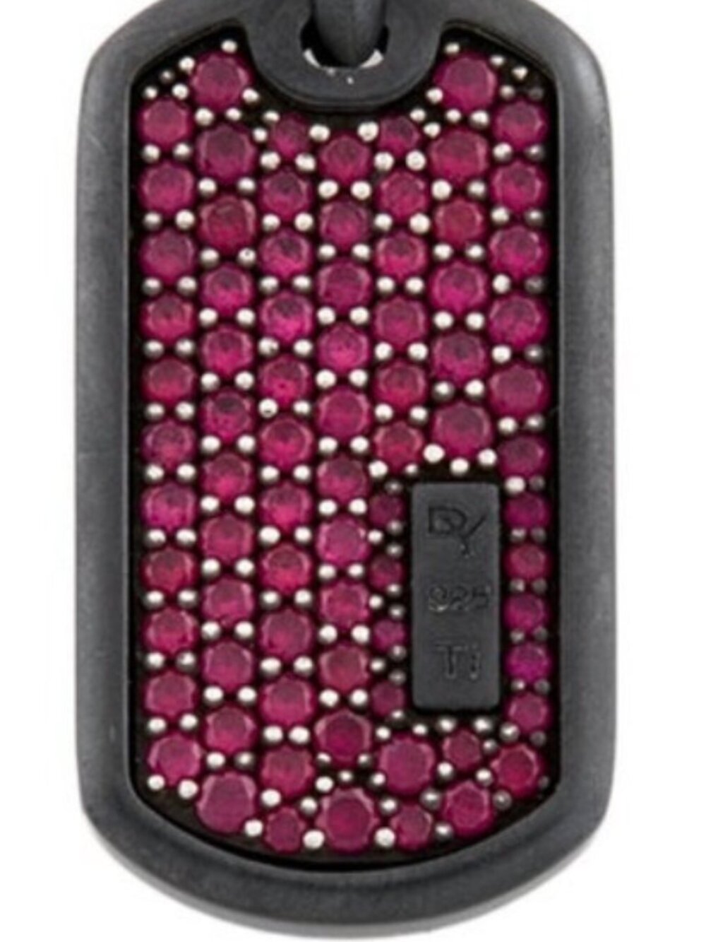 DAVID YURMAN RUBY DOG TAG PENDANT NECKLACE